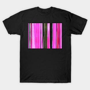 Abstract Pink And Green Vertical Stripes 704 T-Shirt